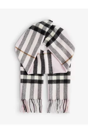 Burberry Giant Check fringed cashmere scarf