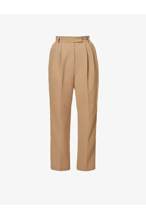 The Frankie Shop Womens Bea Tapered High-Rise Stretch-Crepe Trousers Xs