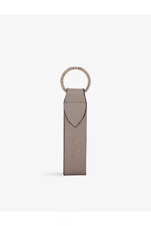 SMYTHSON Women Keychains - Panama branded cross-grain leather keyring