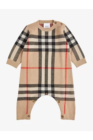 Burberry Baby Rompers - Gerard checked stretch wool-blend romper 3-12 months
