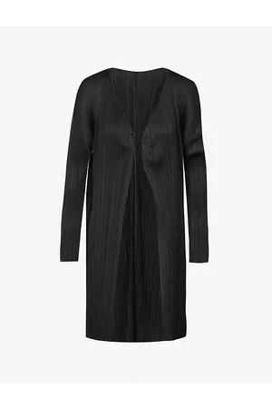 PLEATS PLEASE ISSEY MIYAKE Womens Basic Relaxed-Fit Pleated Knitted Jersey Coat 2