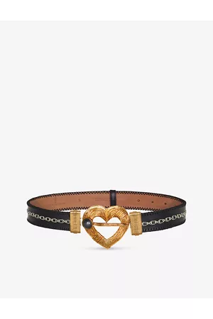 LA Maison Couture Women Belts - Sonia Petroff Heart 24ct yellow-gold plated metal and leather belt