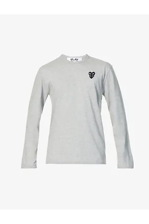 Comme des Garçons Mens Overlap Heart-Print Cotton-Jersey Top S