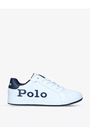Ralph Lauren Heritage Court logo-embossed faux leather trainers 9-10 years