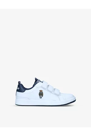 Ralph Lauren Boys Sneakers - Boys Kids Heritage Court Bear-embroidery Faux Leather Trainers 4-8 Years 10