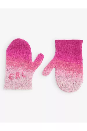 ERL Ombre logo-embroidered mohair-blend mittens