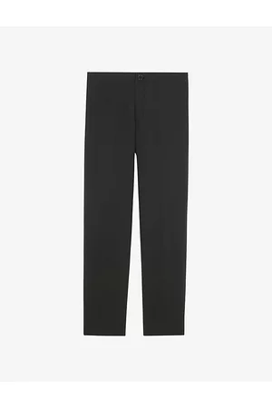 Sandro Mens High-Rise Stretch-Jersey Trousers S
