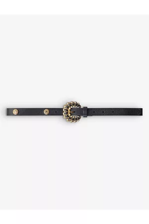 Maje Womens Embellished-buckle Leather Belt 8