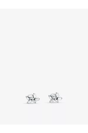 Suzanne Kalan Fireworks 18ct White-Gold and 0.35ct Baguette-Cut Diamond Earrings
