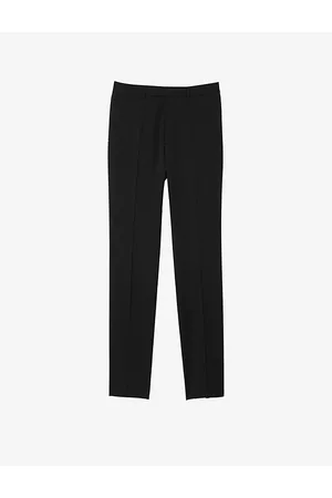 Sandro Mens Slim-Fit Tapered Wool Trousers S