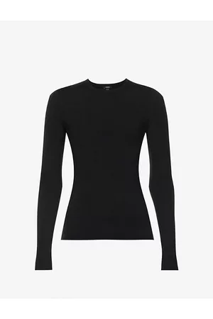 Joseph Womens Round-Neck Silk-Blend Top L