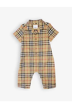 Burberry Andreas Check-print Stretch-cotton Bodysuit 3-18 Months 3 Months