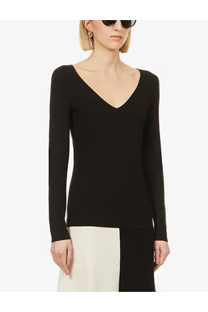 Joseph Womens V-Neck Silk-Blend Jumper L