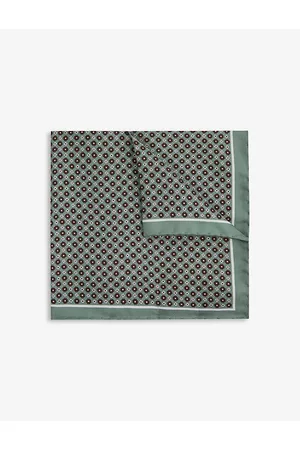 Reiss Mens Bampton Geometric-print Silk Pocket Square 1 Size