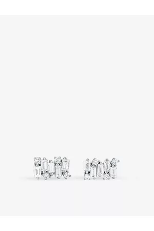 Suzanne Kalan Fireworks 18ct White-Gold and 0.5ct Diamond Earrings