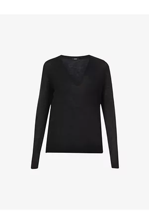 Joseph Womens Cashair V-Neck Cashmere-Knit Jumper S