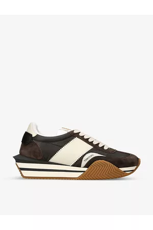 Tom Ford Mens James Panelled Leather and Nylon Low-top Trainers 8