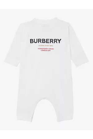 Burberry Azari Logo-print Cotton-jersey Romper 1-12 Months 1 Month