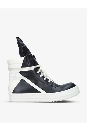 Rick Owens Mens Geobasket Leather High-Top Trainers Eur 46 / 12 Uk Men