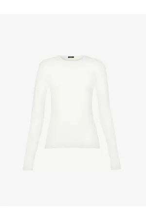 Joseph Womens Round-Neck Stretch-Silk Jumper L