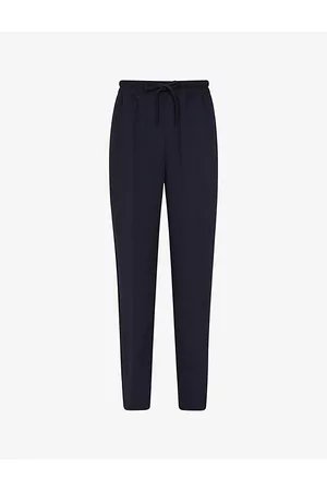 Reiss Womens Hailey Drawstring-Waist Tapered-Leg Recycled Polyester-Blend Trousers 4