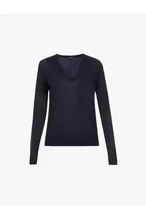 Joseph Womens Cashair V-Neck Cashmere-Knit Jumper M