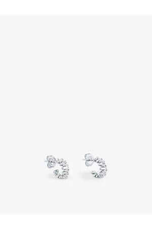 Suzanne Kalan Classic 18ct White-Gold and 0.46 Carat Diamond Hoop Earrings
