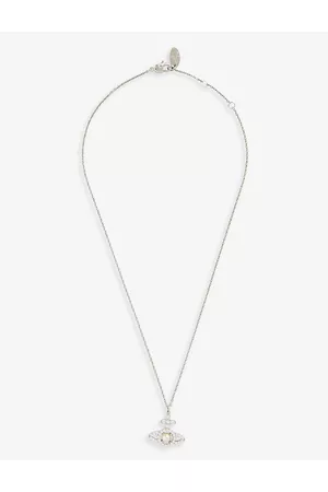 Vivienne Westwood Womens Olympia Silver-tone Brass and Cubic Zirconia Necklace