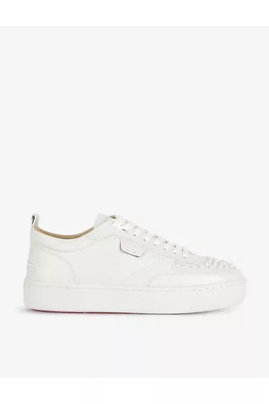 Blue Sharkina jagged-sole leather trainers, Christian Louboutin