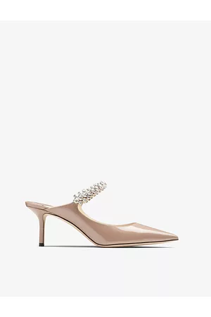 Jimmy Choo Womens Bing 65 Crystal-Embellished Patent-Leather Heeled Mules Eur 36 / 3 Uk Women