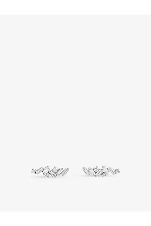 Suzanne Kalan Firework 18ct White-Gold and 0.6ct Diamond Earrings