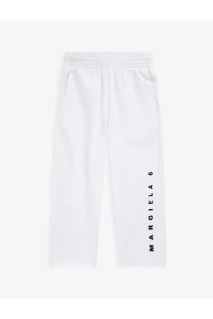 Maison Margiela Girls Kids Spellout Logo-print Cotton-jersey Jogging Bottoms 8-16 Years 14 Years