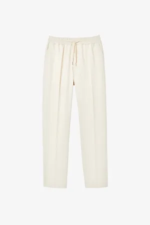 Sandro Mens Tapered Drawstring-Waist Stretch-Cotton Blend Trousers M
