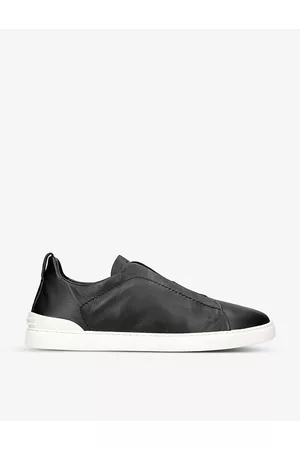 Ermenegildo Zegna Mens Triple Stitch Secondskin Leather Trainers Eur 40 / 6 Uk Men