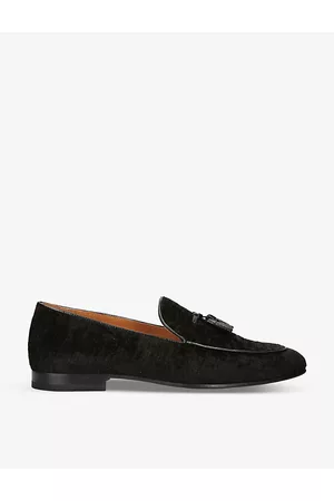Tom Ford Men Loafers - Mens Slip-on Tassel-embellished Velvet Loafers 8