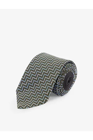 Missoni Men Neckties - Mens Zig-Zag-print Wide-blade Silk tie