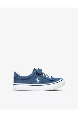 Ralph Lauren Boys Kids Sayer Embroidered Cotton Trainers 6 months-15 Years 7