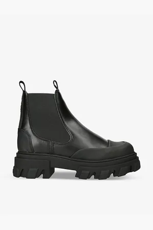 Ganni Womens City Recycled Rubber-Blend Chelsea Boots Eur 37 / 4 Uk Women