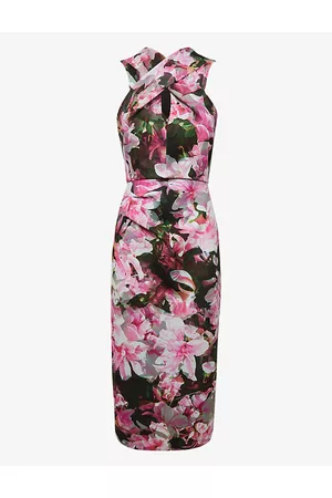 Reiss Women Printed Dresses - Womens Ella Floral Stretch-woven Pencil Dress 4