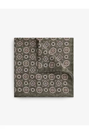 Reiss Men Pocket Squares - Mens Rossano Geometric-print Silk Pocket Square 1 Size
