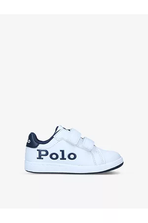 Ralph Lauren Boys Sneakers - Boys Kids Heritage Court Logo-embossed Faux Leather Trainers 1-4 Years 5