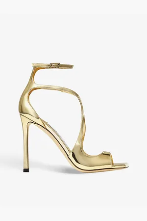 Jimmy Choo Womens Azia 110 Liquid-Metal Leather Heeled Sandals Eur 35 / 2 Uk Women