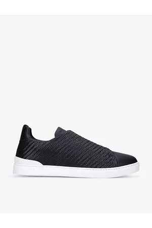 Ermenegildo Zegna Mens Pelletessuta Woven Leather Low-Top Trainers Eur 41 / 7 Uk Men