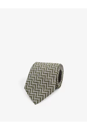 Missoni Mens Waves Zigzag-pattern Silk tie