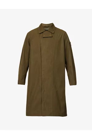 Stone Island Men Trench Coats - Mens Ghost Logo-patch Cotton Trench Coat M