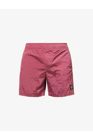 Stone Island Men Swim Shorts - Mens Logo-patch Elasticated-waist Swim Shorts S