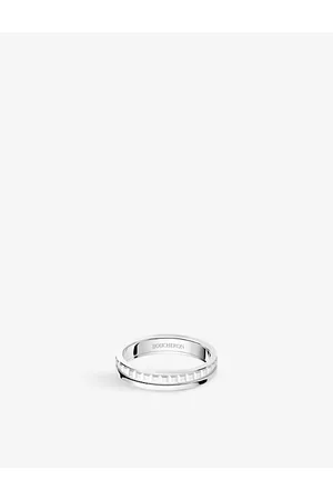 Boucheron Mens Quatre Double White Edition 18ct White-Gold and White Hyceram Wedding Band J