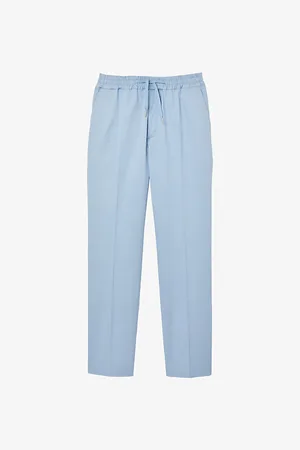 Sandro Mens Tapered Drawstring-Waist Stretch-Cotton Blend Trousers M