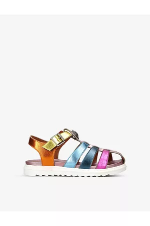 Kurt Geiger Kensington Colour-Blocked Metallic Leather Fisherman Sandals 7-10 Years Eur 32 / 13 Uk Kids