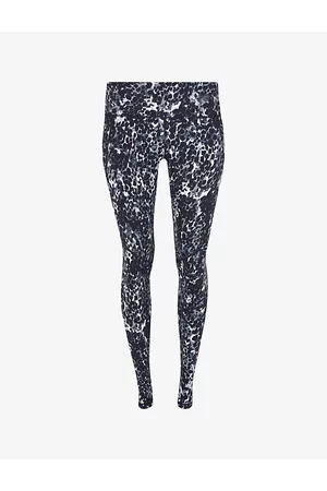 SWEATY BETTY Power Abstract-Print Stretch-Woven Leggings in Black